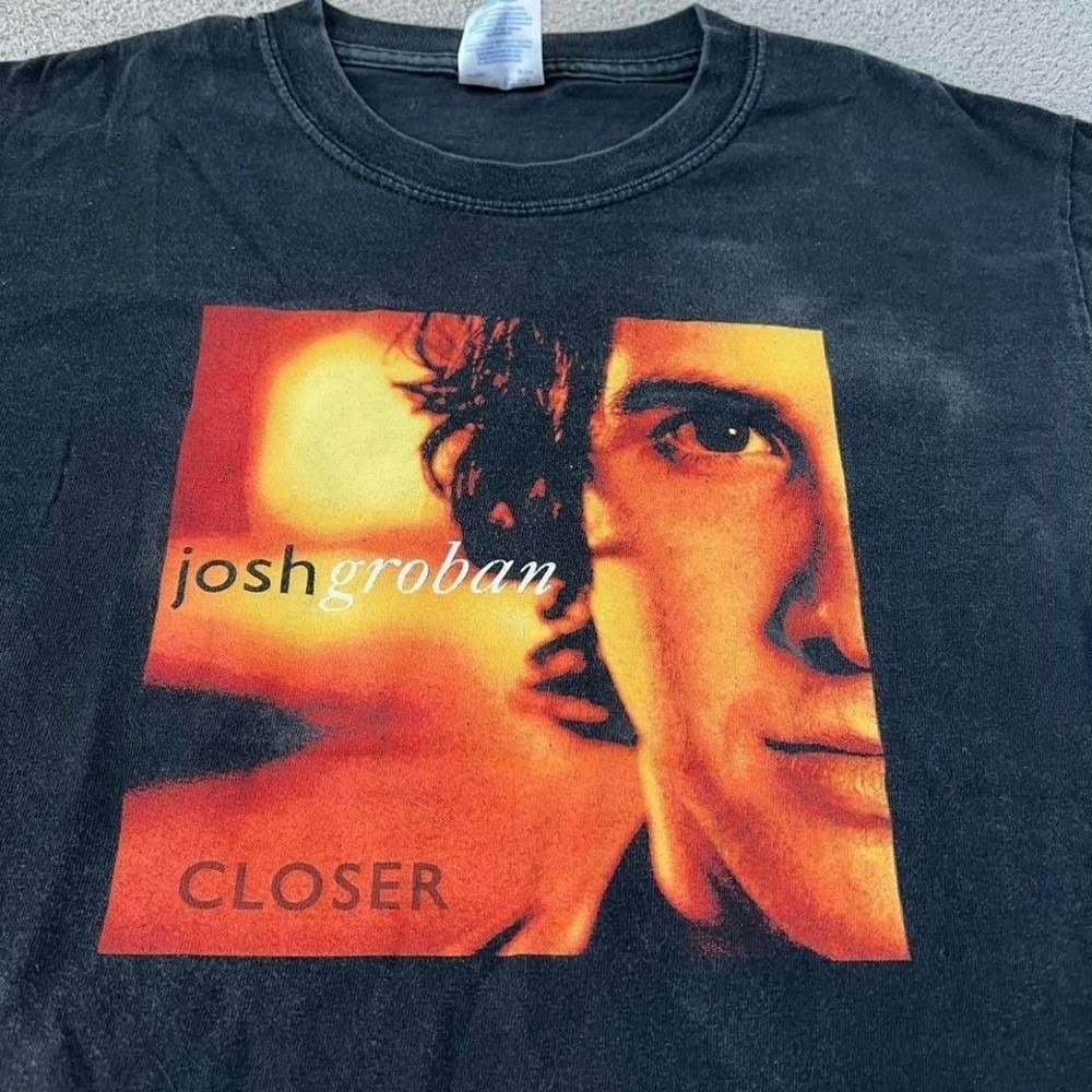 Vintage 2000s Josh Groban Closer Tour 2004 Graphic T-Shirt Black Size S